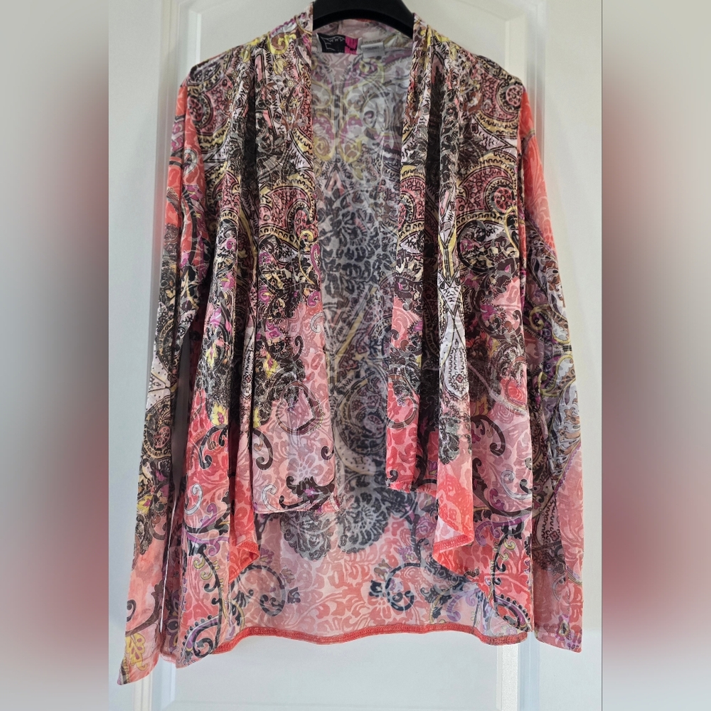 Emma G Lightweight‎ Women's Open Front Top Cardigan Style Cover Up Size Small